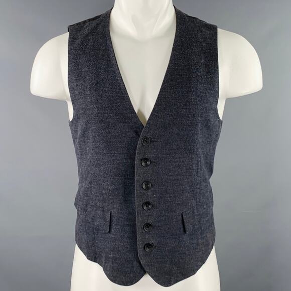 RAG & BONE Size M Grey Black Color Block Cotton Single Breasted Vest